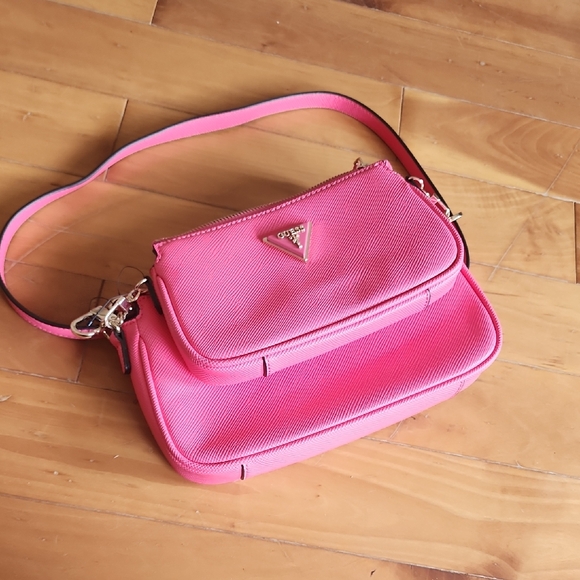 Guess Vibrant Pink Crossbody Bag - Picture 1 of 4